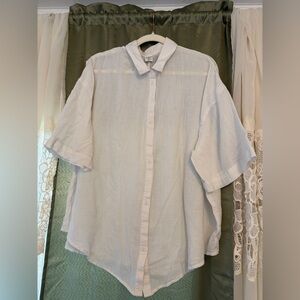 Melrose And Market Gauzy Tunic Shirt Blouse Sheer Top Beachy Vacation Size M